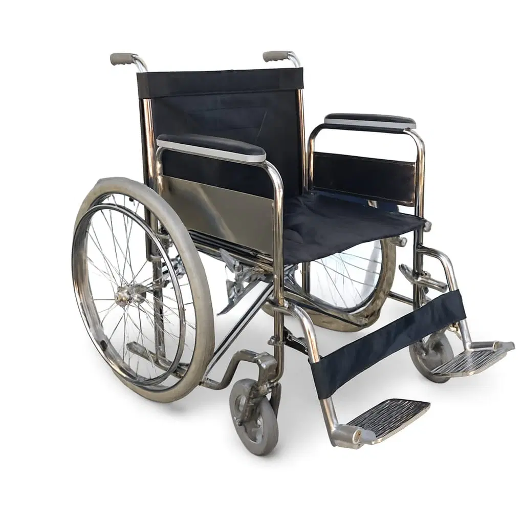 Silla de ruedas cromada ancha image 2