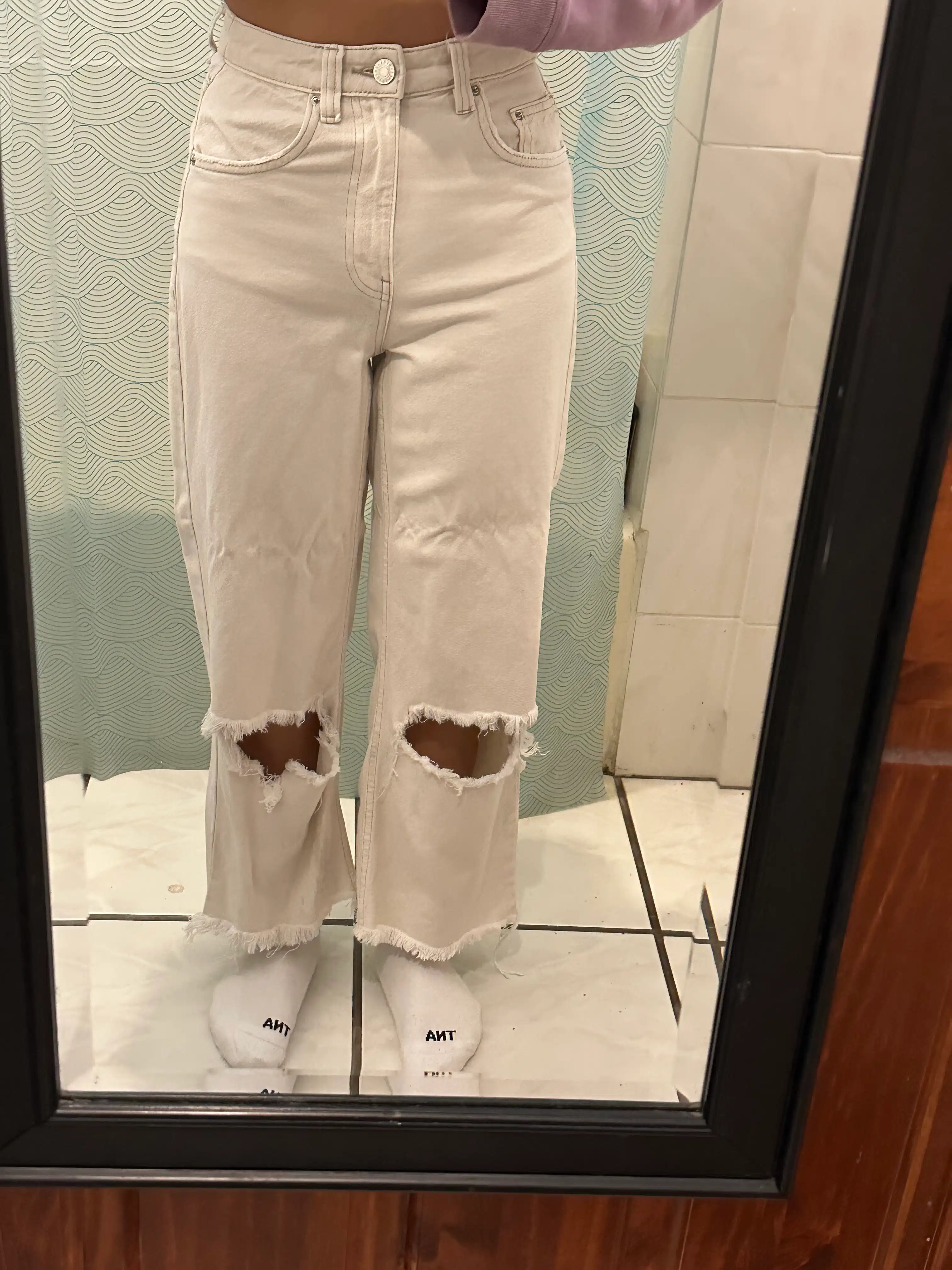 Jeans blanco Bershka talla 2