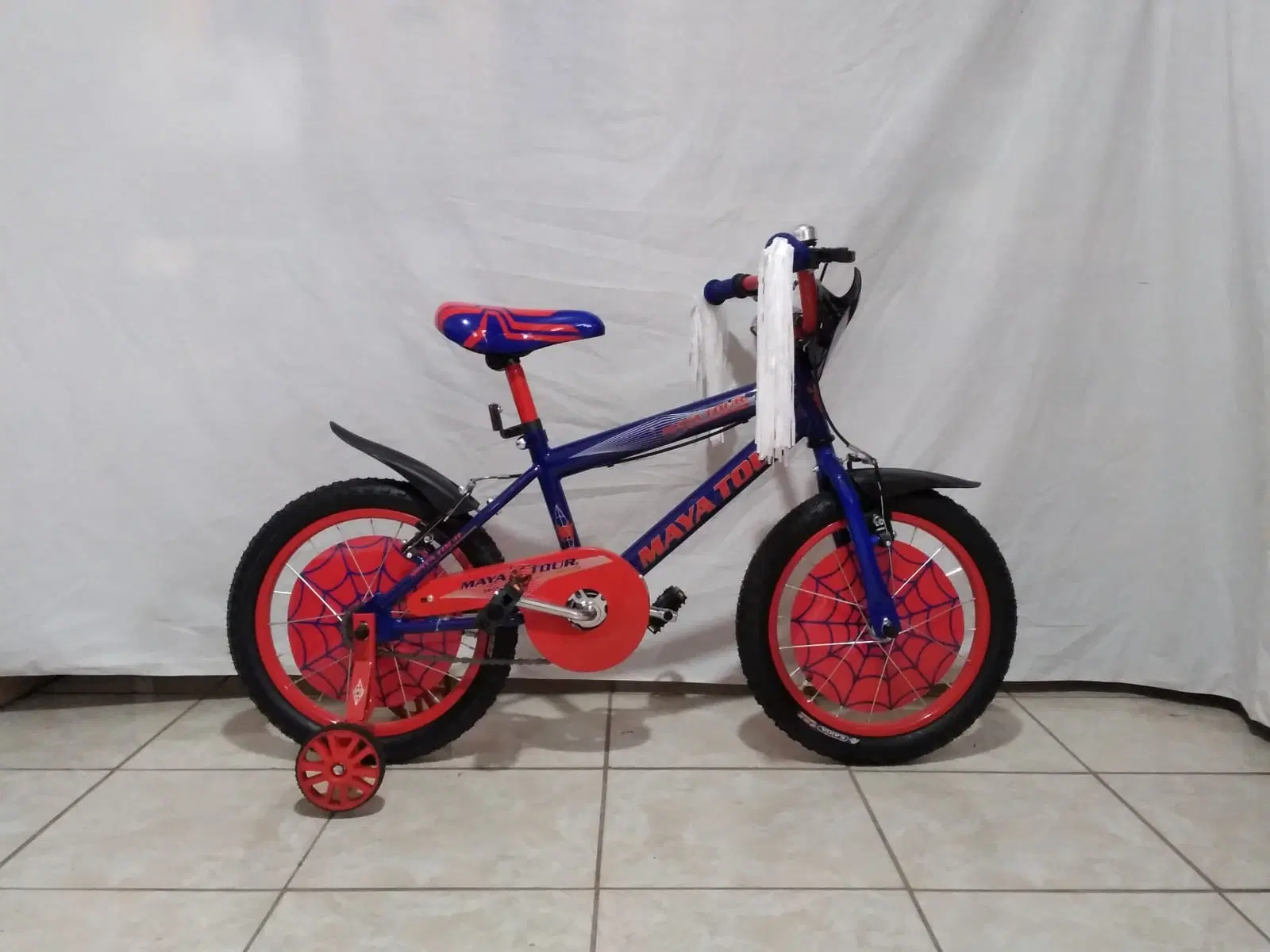 Bicicleta 16 para niño spiderman azul con rojo